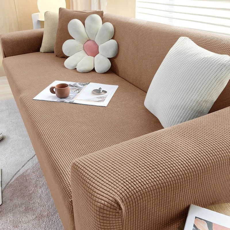 Sofa Cover Stretch Fitted Elastic Waffle Knit