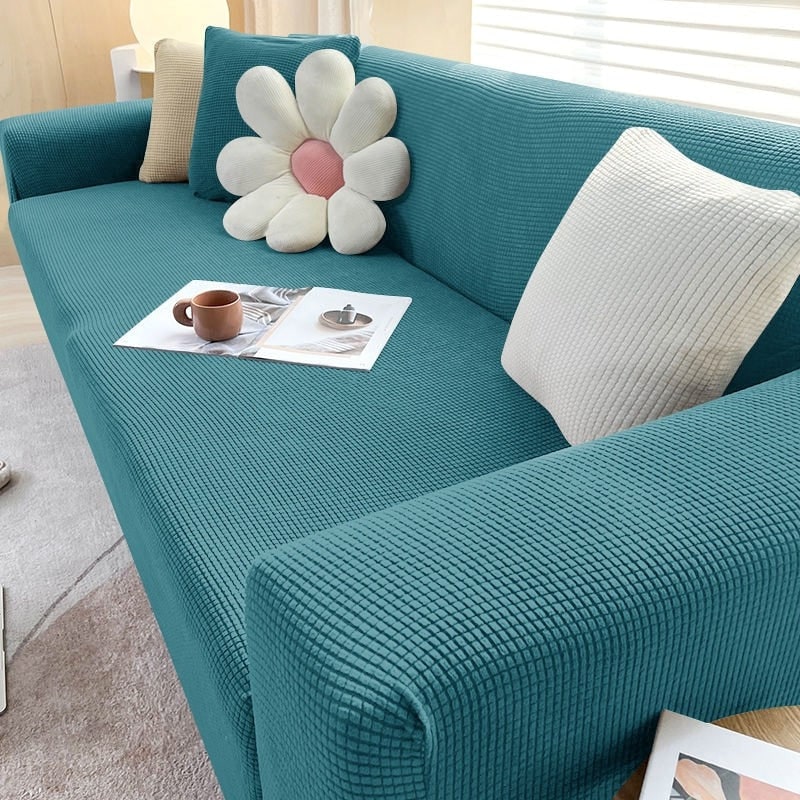 Sofa Cover Stretch Fitted Elastic Waffle Knit