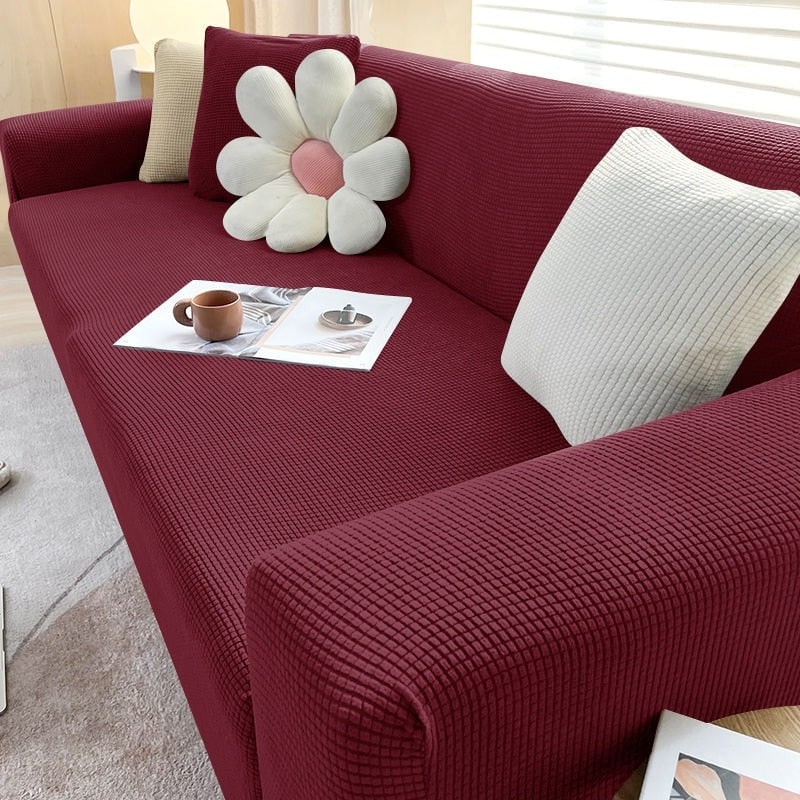 Sofa Cover Stretch Fitted Elastic Waffle Knit