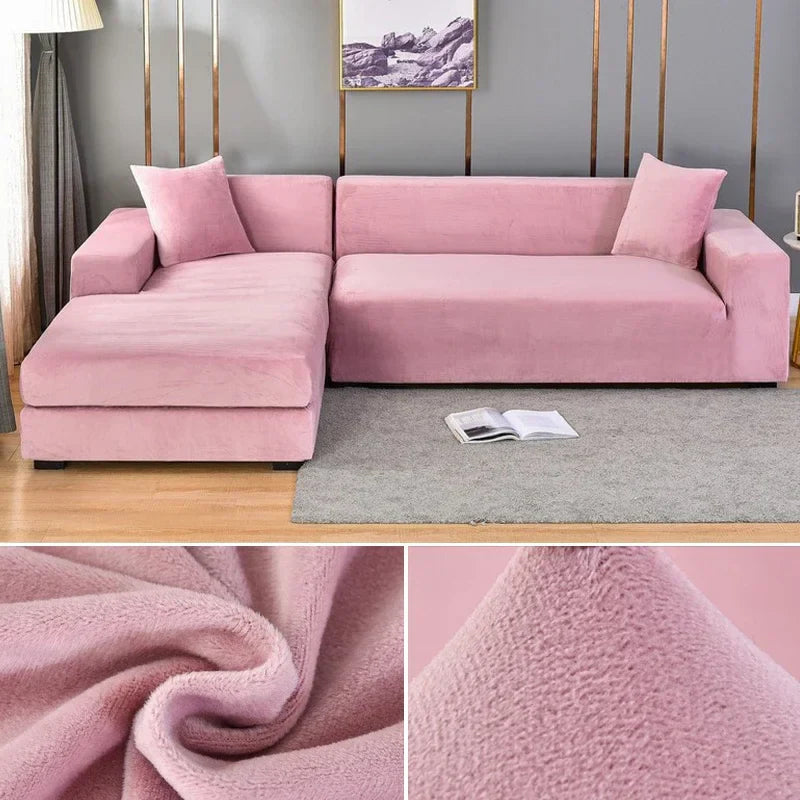 Sofa Cover Stretch Velvet Elastic Fit & Machine Washable