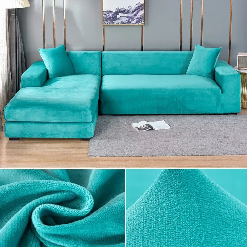 Sofa Cover Stretch Velvet Elastic Fit & Machine Washable