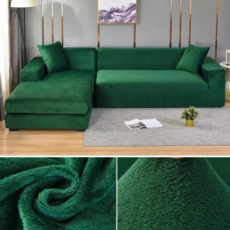 Sofa Cover Stretch Velvet Elastic Fit & Machine Washable