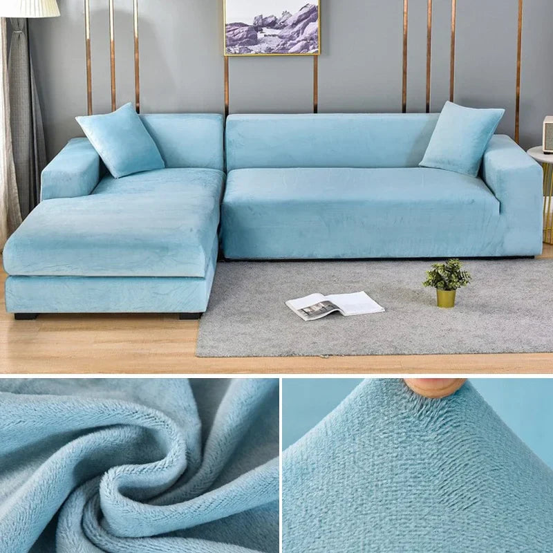 Sofa Cover Stretch Velvet Elastic Fit & Machine Washable