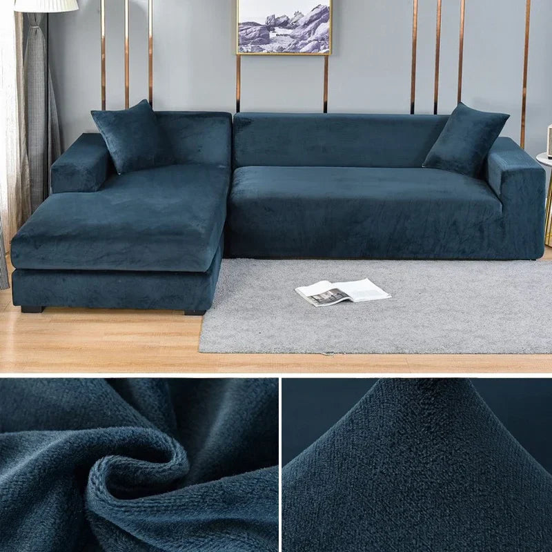 Sofa Cover Stretch Velvet Elastic Fit & Machine Washable
