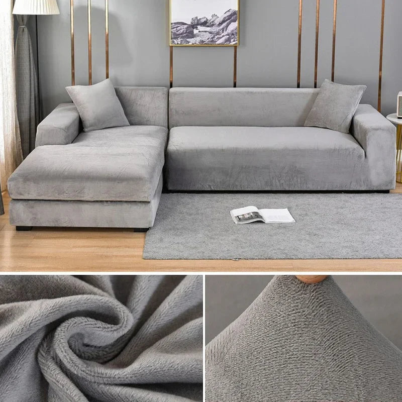 Sofa Cover Stretch Velvet Elastic Fit & Machine Washable