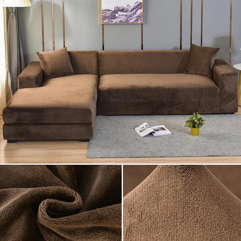 Sofa Cover Stretch Velvet Elastic Fit & Machine Washable