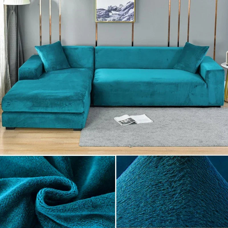 Sofa Cover Stretch Velvet Elastic Fit & Machine Washable