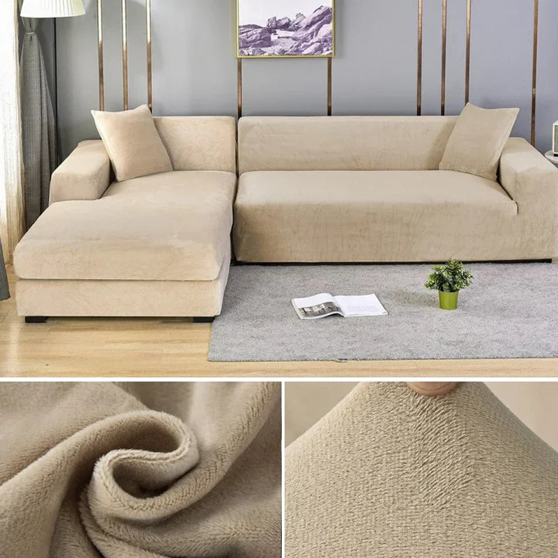 Sofa Cover Stretch Velvet Elastic Fit & Machine Washable