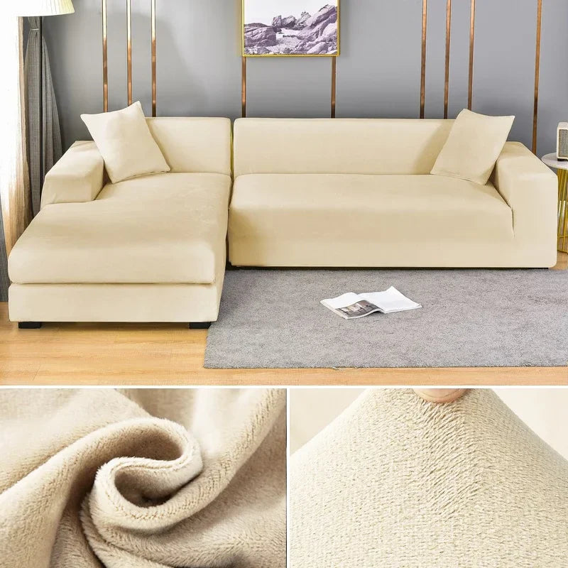 Sofa Cover Stretch Velvet Elastic Fit & Machine Washable