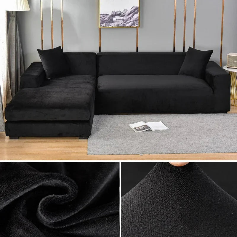 Sofa Cover Stretch Velvet Elastic Fit & Machine Washable