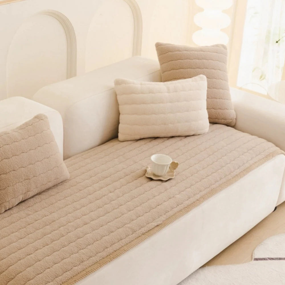 Sofa Cover Thick Plush Microfiber Pet-Friendly & Machine Washable