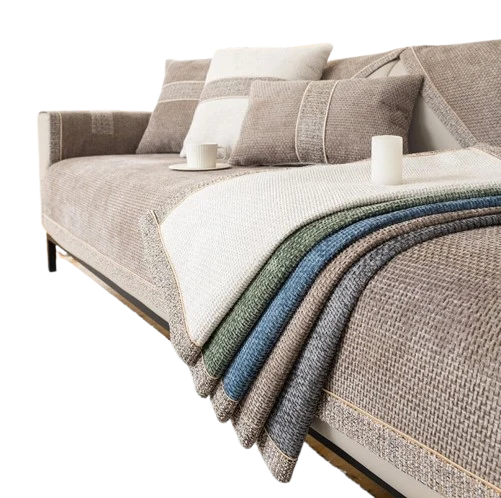 Sofa Cover Velvet-Soft Chenille Non-Slip Backing & Scratch-Resistant