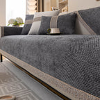 Sofa Cover Velvet-Soft Chenille Non-Slip Backing & Scratch-Resistant