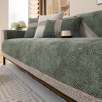 Sofa Cover Velvet-Soft Chenille Non-Slip Backing & Scratch-Resistant