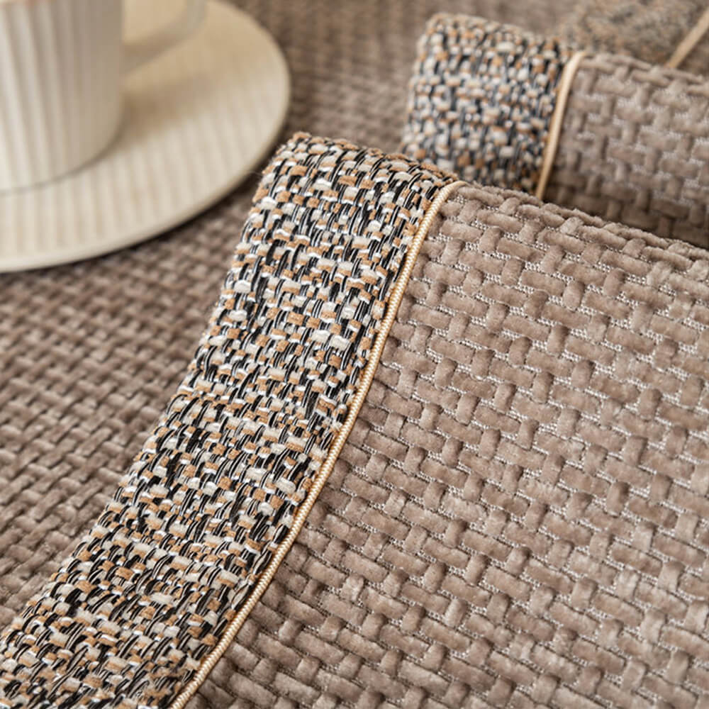 Sofa Cover Velvet-Soft Chenille Non-Slip Backing & Scratch-Resistant