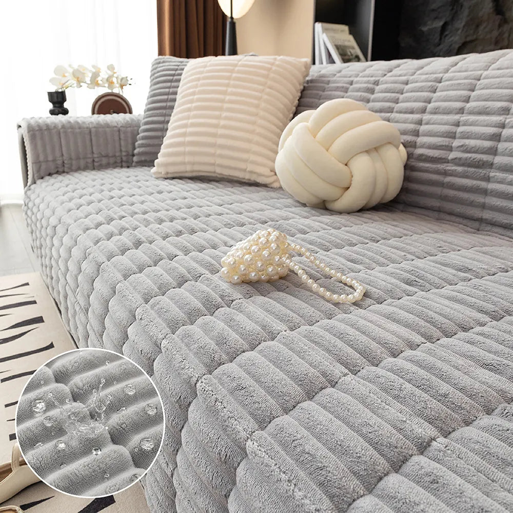 Sofa Cover Waterproof Non-Slip Plush Fleece