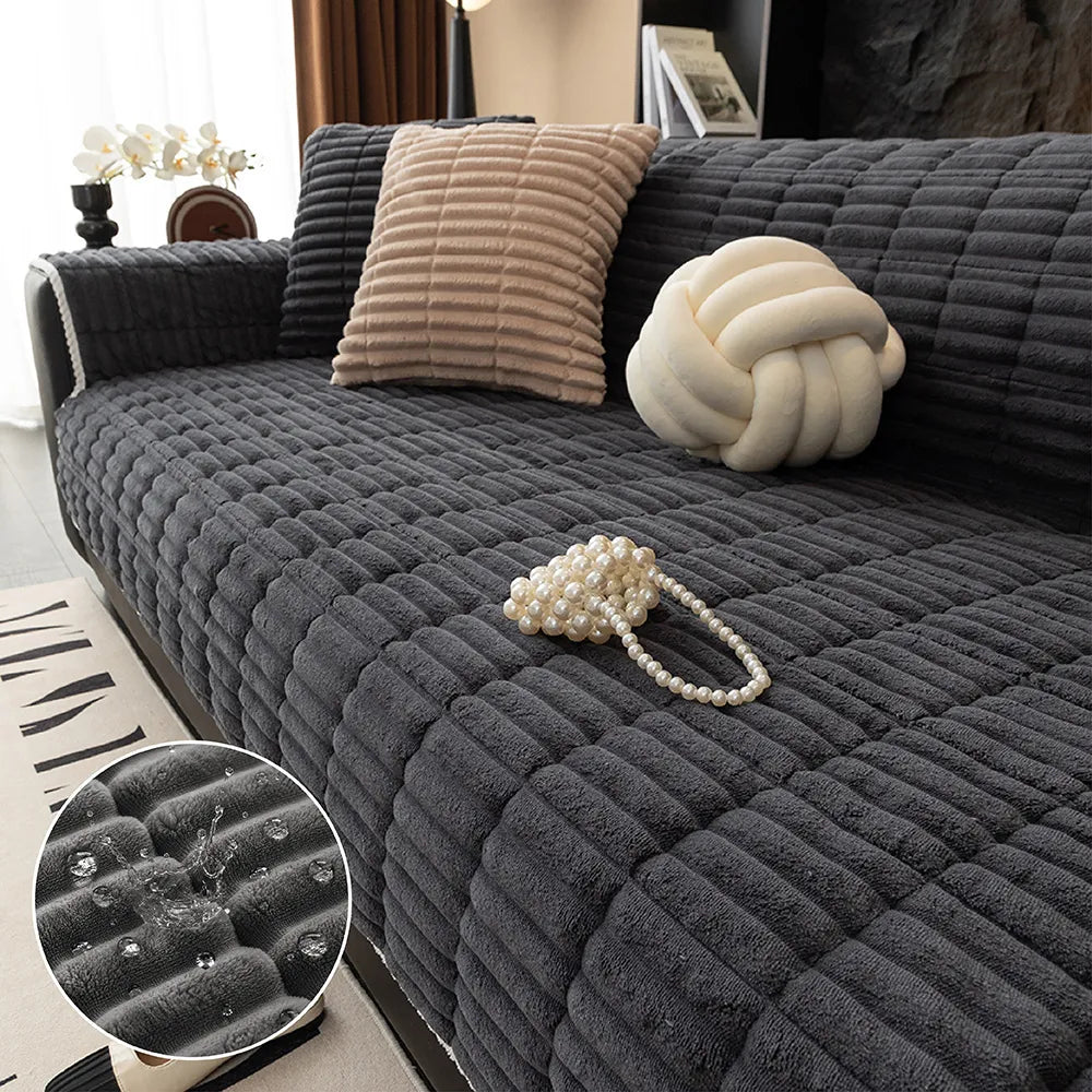 Sofa Cover Waterproof Non-Slip Plush Fleece