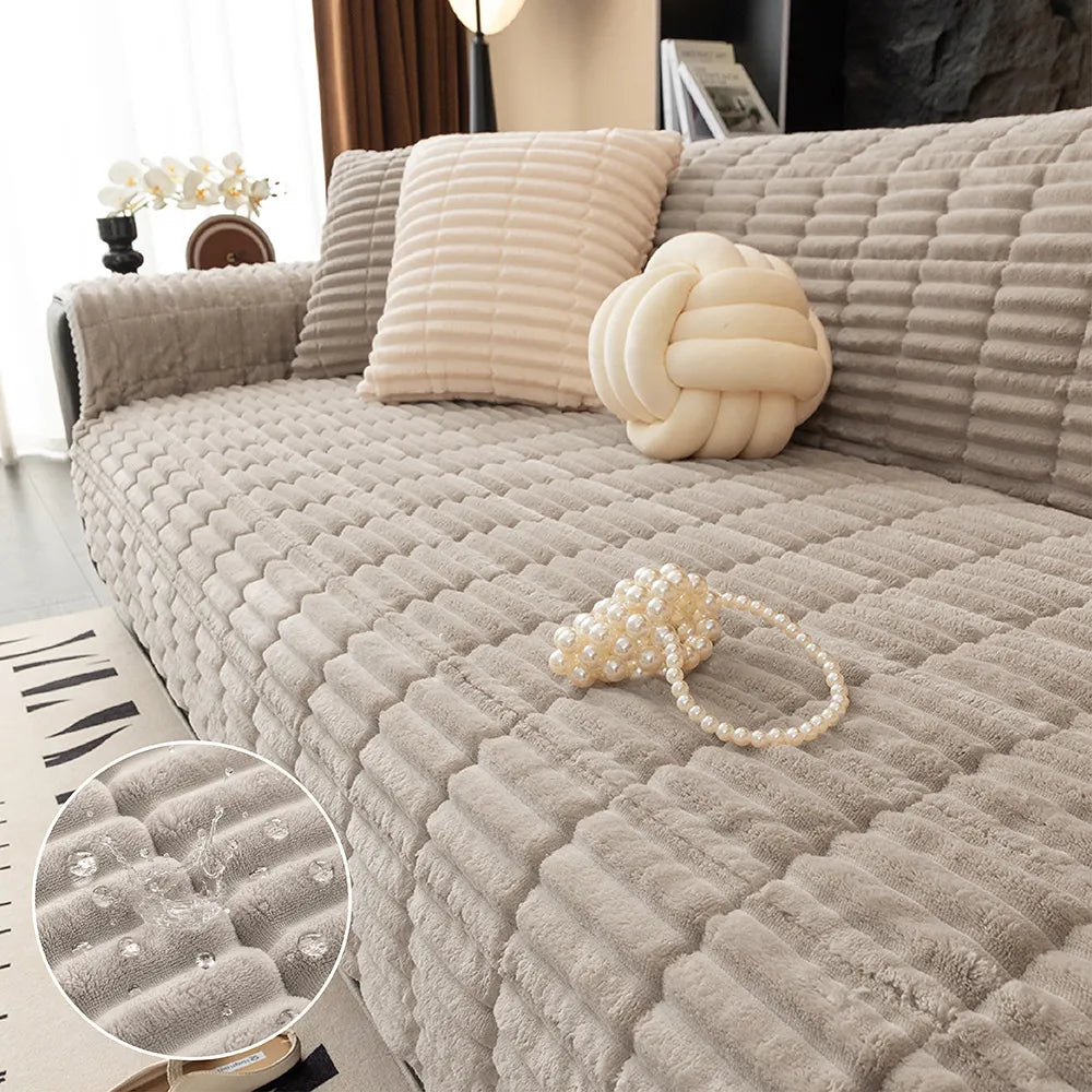 Sofa Cover Waterproof Non-Slip Plush Fleece