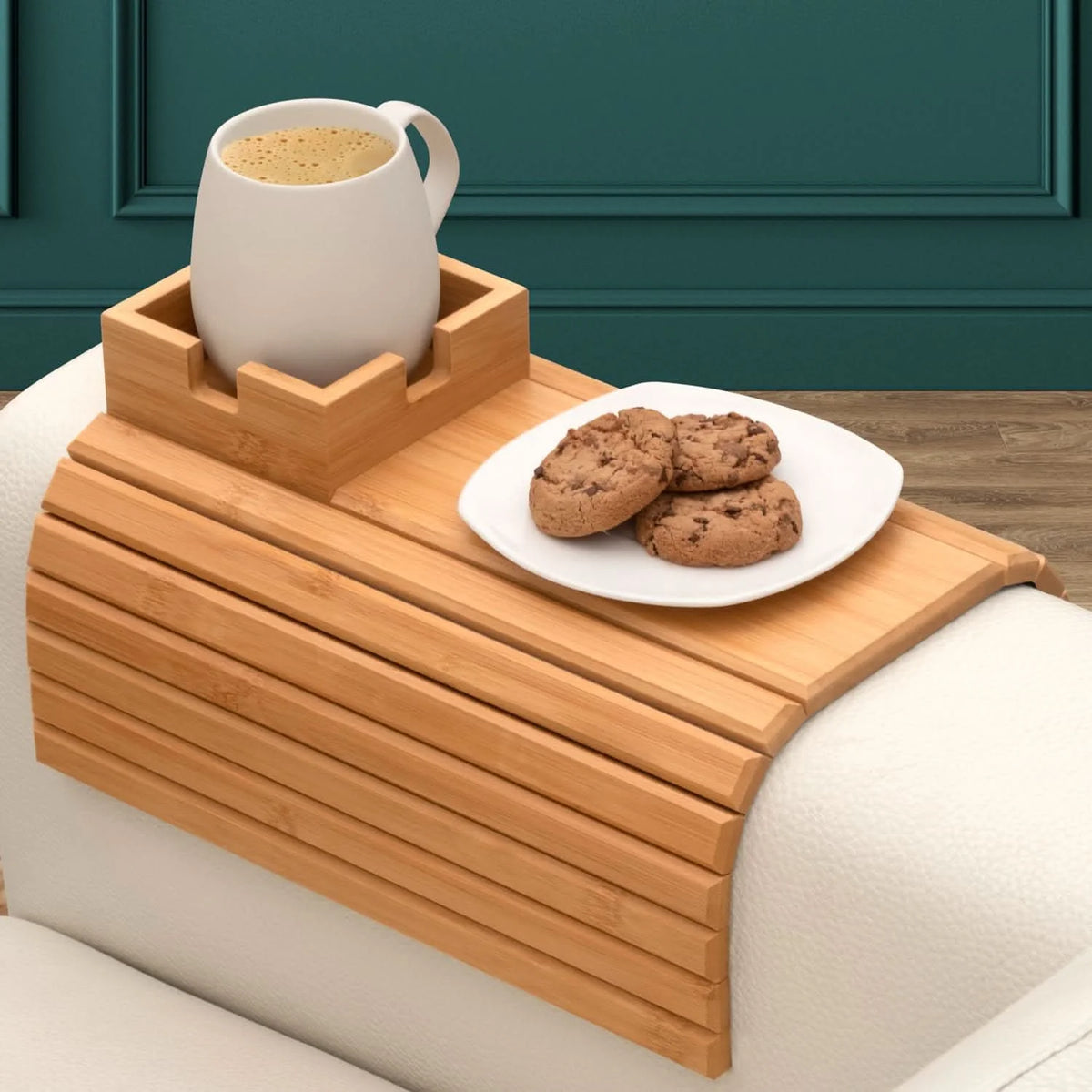 Sofa Cup Holder Bamboo Space-Saving 41.5 x 34 cm