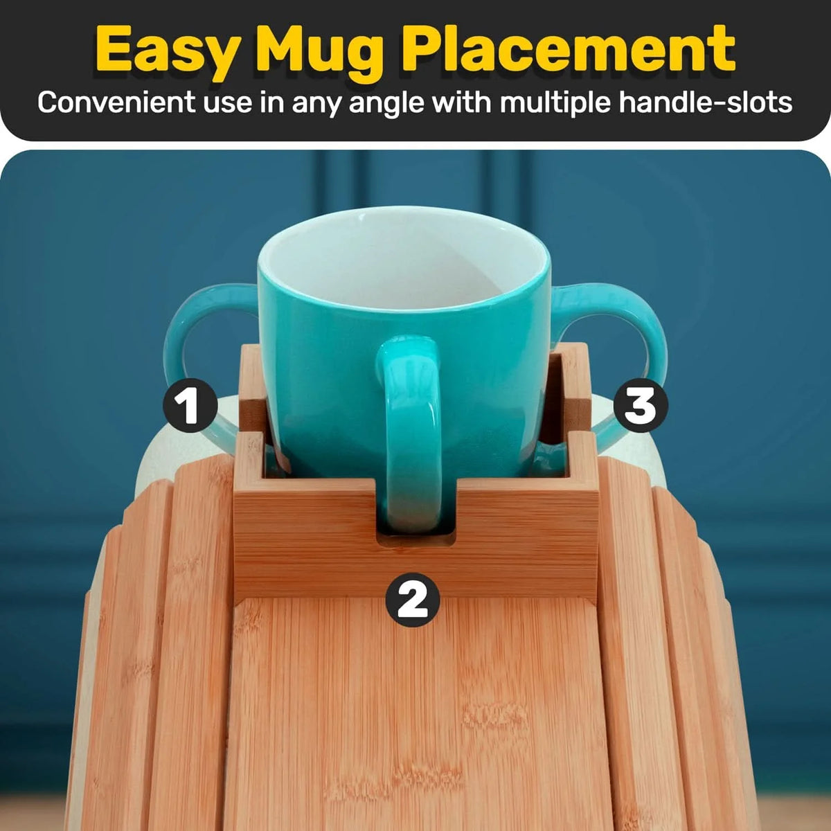 Sofa Cup Holder Bamboo Space-Saving 41.5 x 34 cm
