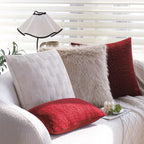 Sofa Cushion Cover Quilted Linen-Look Cotton Blend Machine Washable