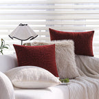 Sofa Cushion Cover Quilted Linen-Look Cotton Blend Machine Washable