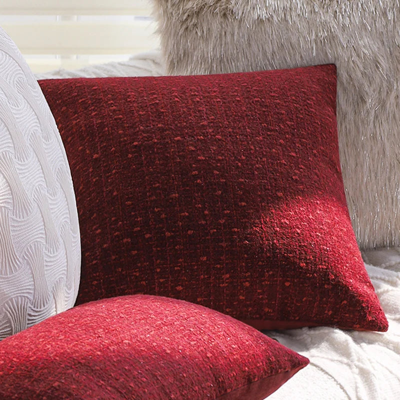 Sofa Cushion Cover Quilted Linen-Look Cotton Blend Machine Washable