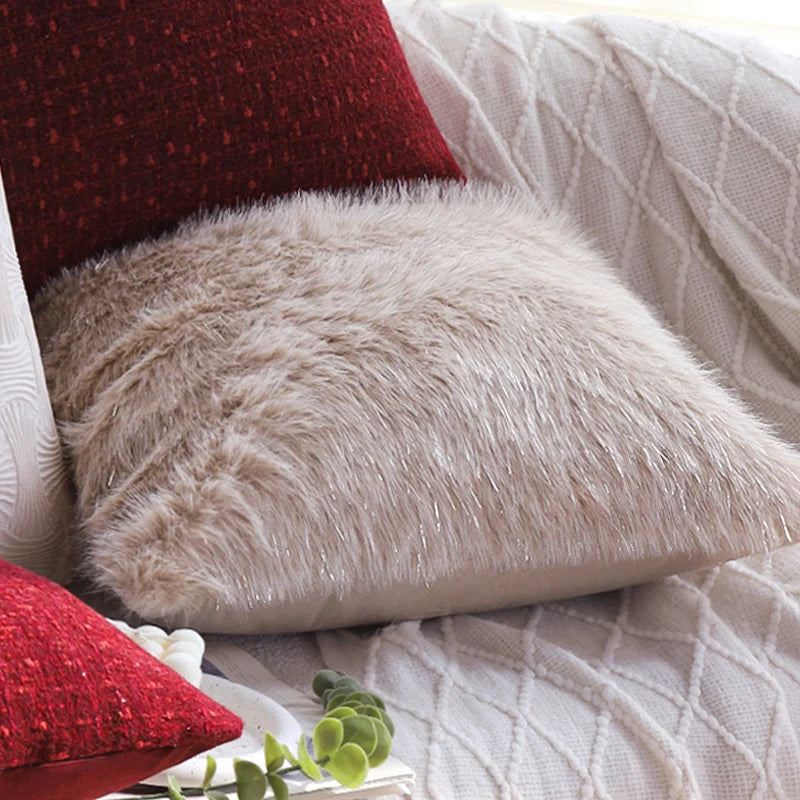 Sofa Cushion Cover Quilted Linen-Look Cotton Blend Machine Washable