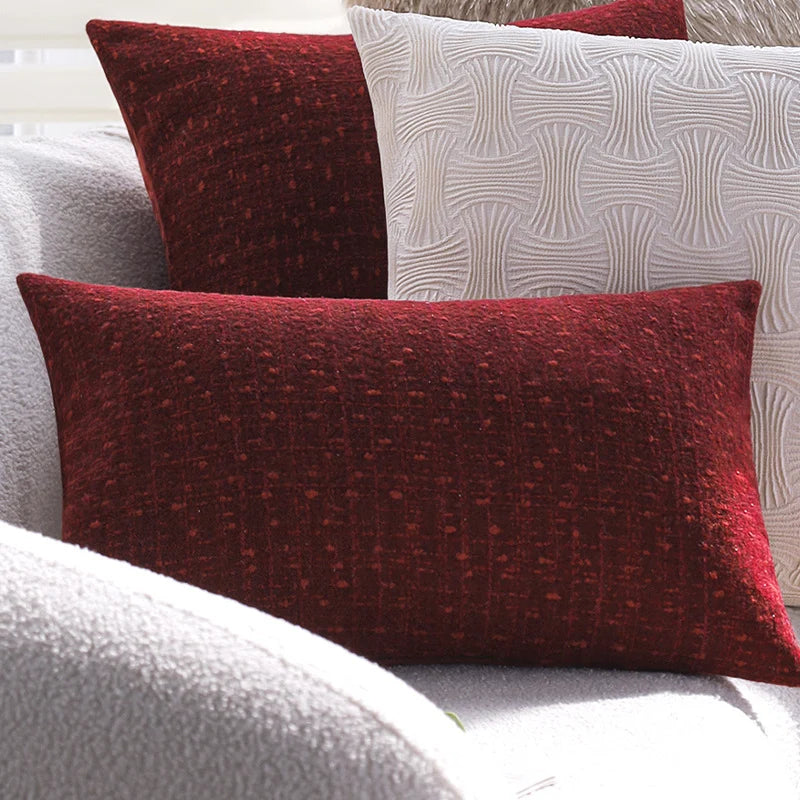 Sofa Cushion Cover Quilted Linen-Look Cotton Blend Machine Washable