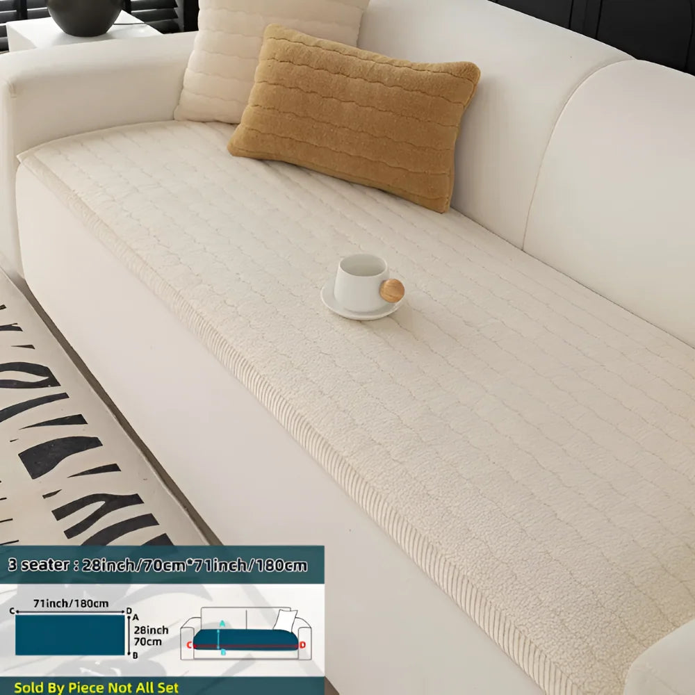 Sofa Protector Quilted Plush Non-Slip Back & Machine Washable