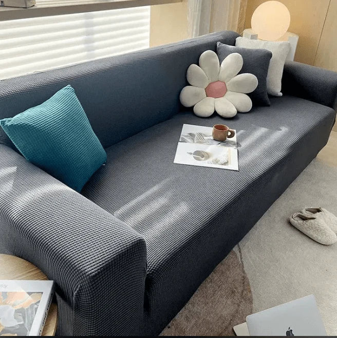 Sofa Protector Ribbed Jacquard Non-Slip & Machine Washable