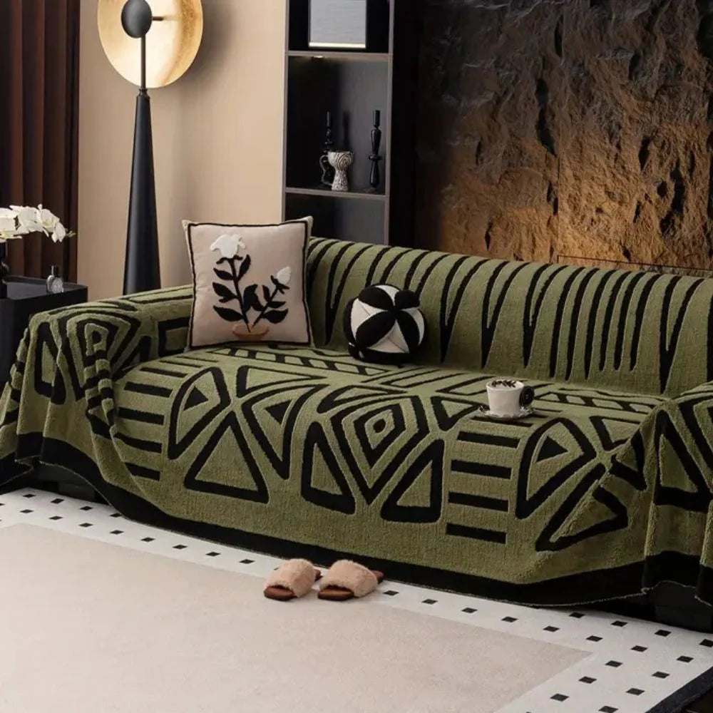 Sofa Slipcover Jacquard Velvet Microfiber Non-Slip