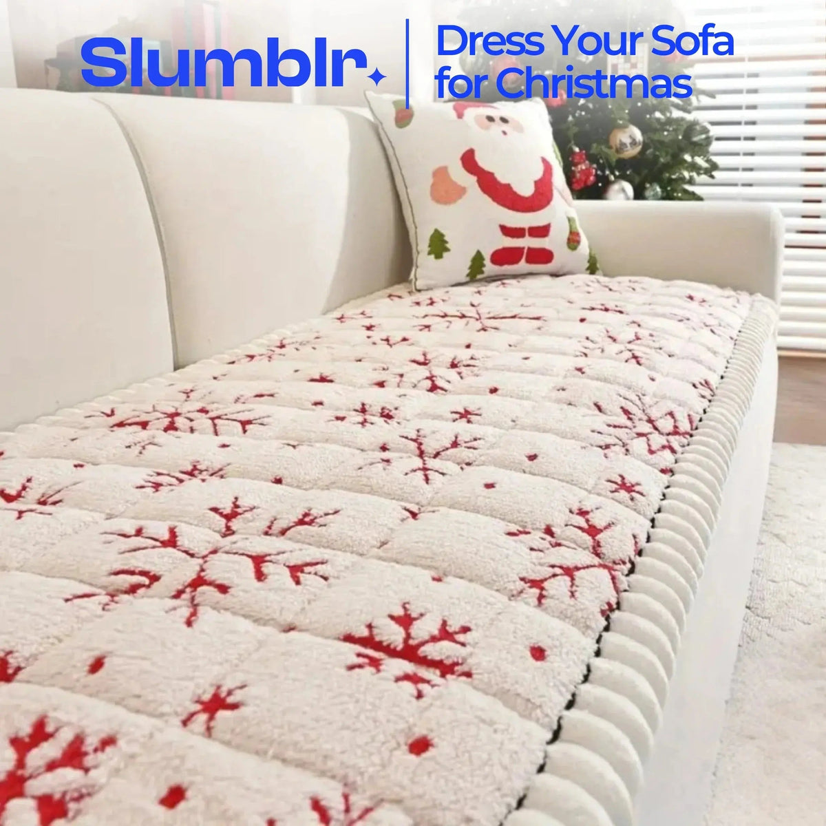 Sofa Slipcover Snowflake Pattern High-Density Woven Stretch Fit