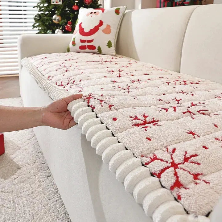 Sofa Slipcover Snowflake Pattern High-Density Woven Stretch Fit
