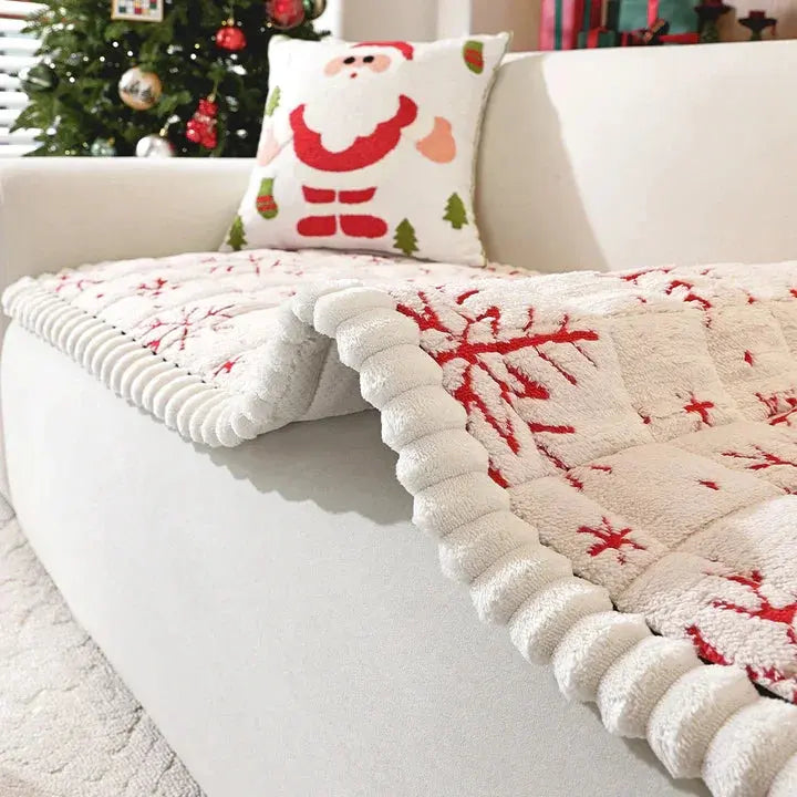 Sofa Slipcover Snowflake Pattern High-Density Woven Stretch Fit
