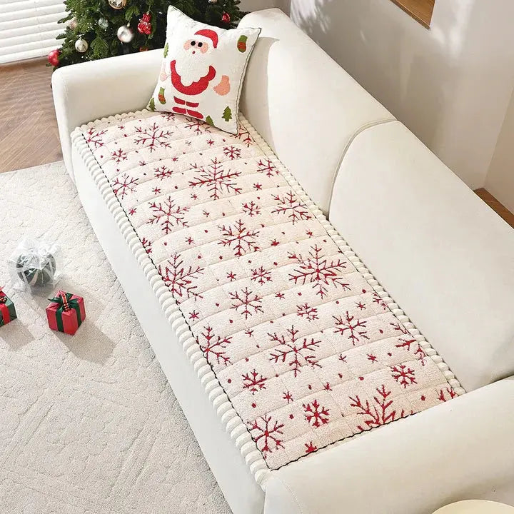 Sofa Slipcover Snowflake Pattern High-Density Woven Stretch Fit