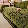Sofa Throw Blanket Chenille Floral Jacquard Anti-Slip