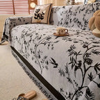 Sofa Throw Blanket Chenille Floral Jacquard Anti-Slip