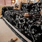 Sofa Throw Blanket Chenille Floral Jacquard Anti-Slip