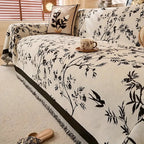 Sofa Throw Blanket Chenille Floral Jacquard Anti-Slip