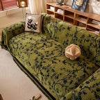 Sofa Throw Blanket Chenille Floral Jacquard Anti-Slip