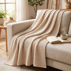 Sofa Throw Blanket Cotton Muslin Lightweight & Breathable