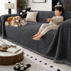 Sofa Throw Blanket Microfiber Herringbone Non-Slip