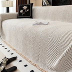 Sofa Throw Blanket Microfiber Herringbone Non-Slip