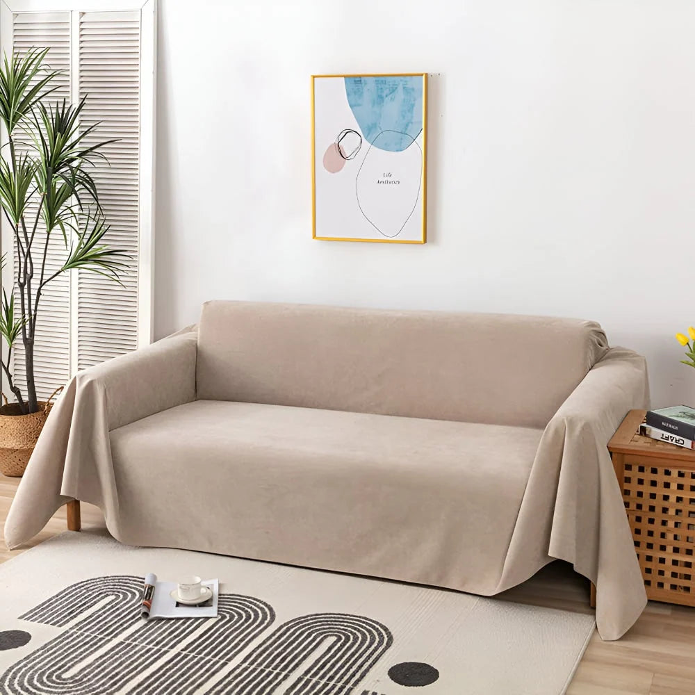 Sofa Throw Water-Resistant Velour-Polyester Non-Slip