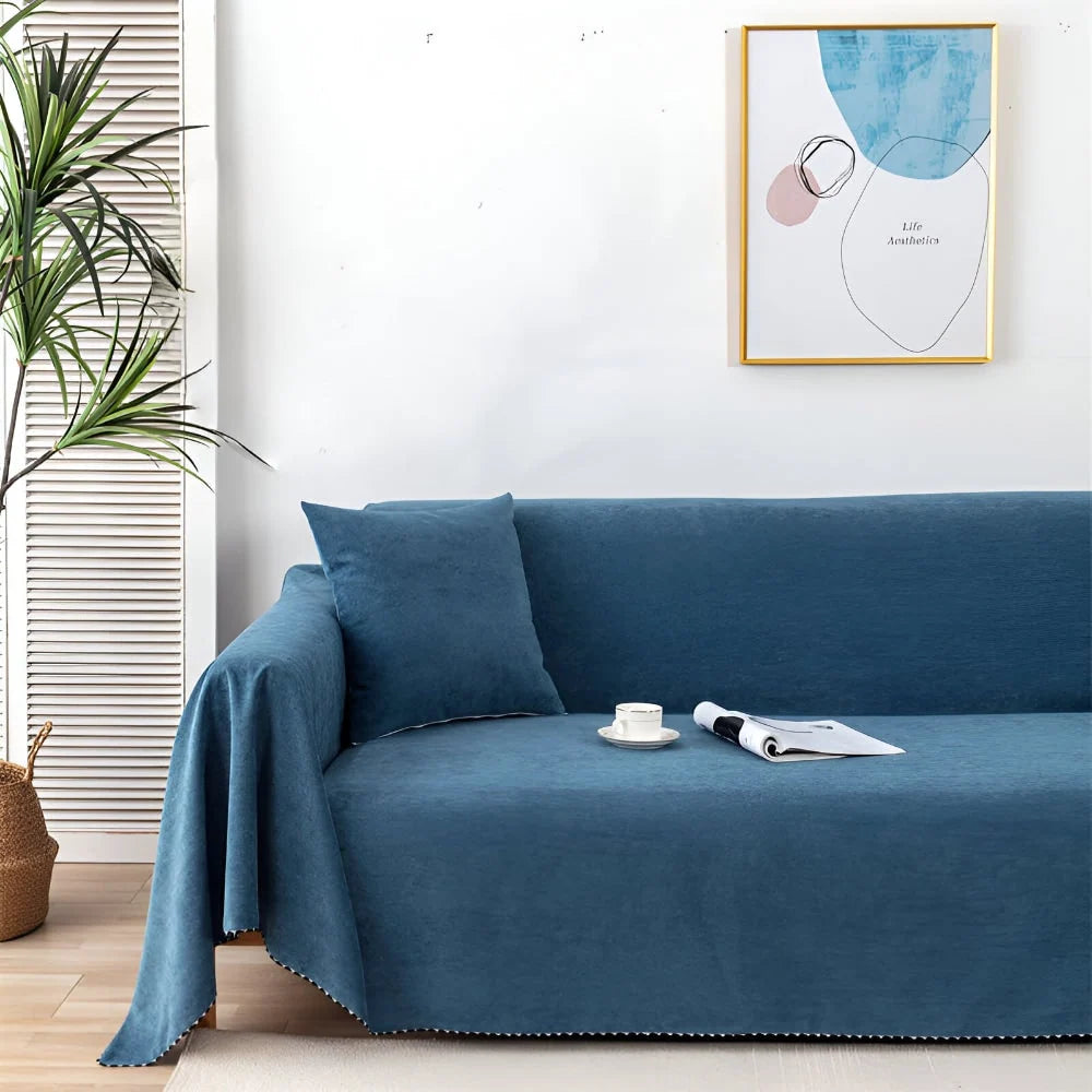 Sofa Throw Water-Resistant Velour-Polyester Non-Slip