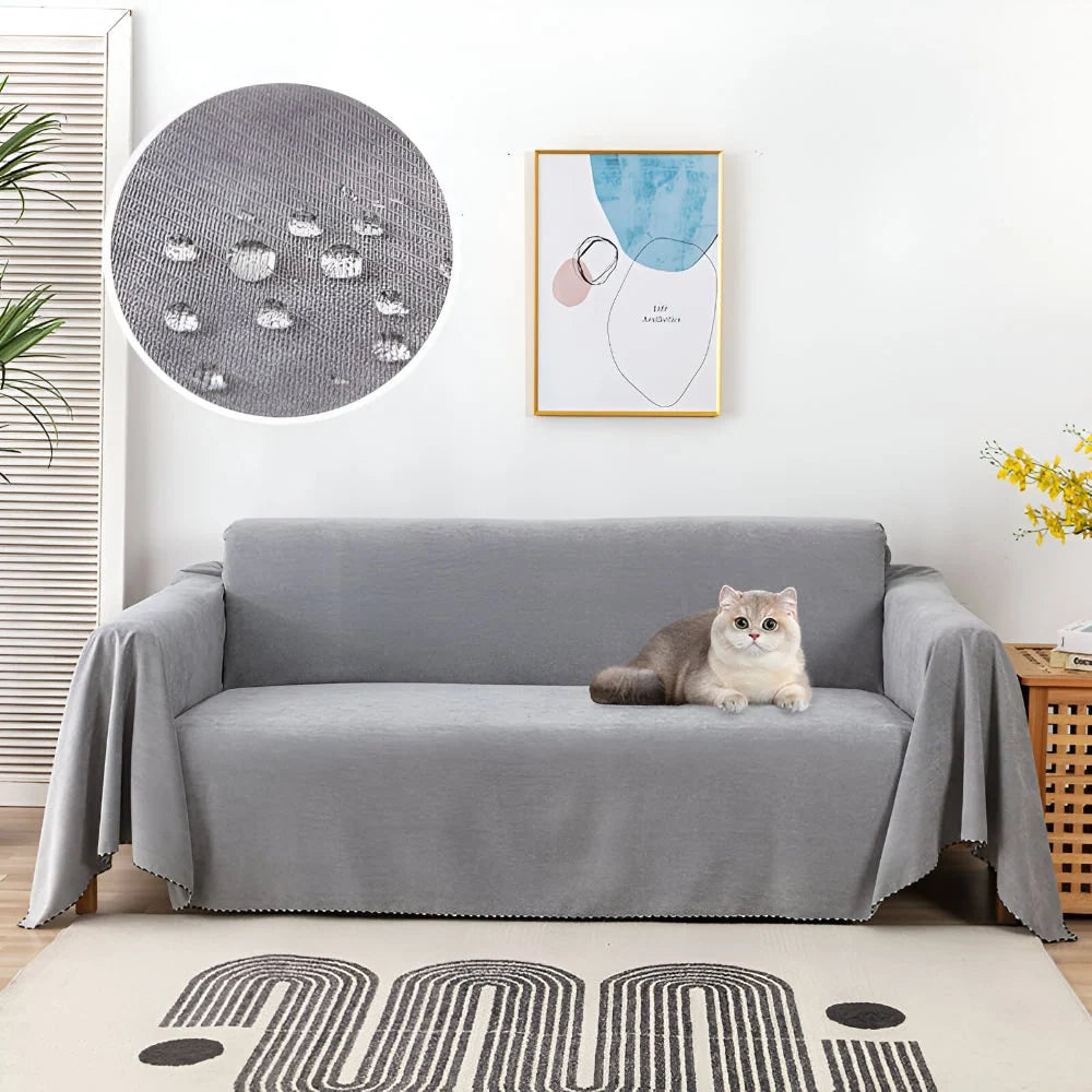 Sofa Throw Water-Resistant Velour-Polyester Non-Slip
