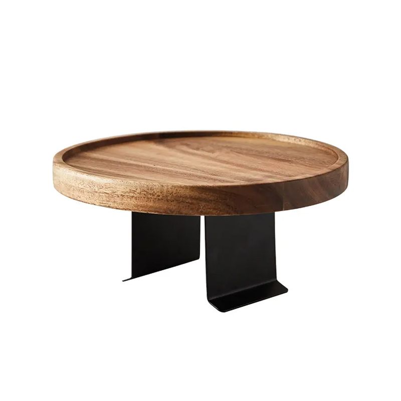 Sofa Tray Table Solid Wood Clip-On Walnut Finish