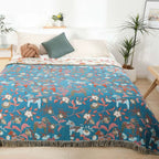 Soft 4-Layer Cotton Reversible Blanket (Tassel Trim)