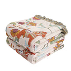 Soft 4-Layer Cotton Reversible Blanket (Tassel Trim)